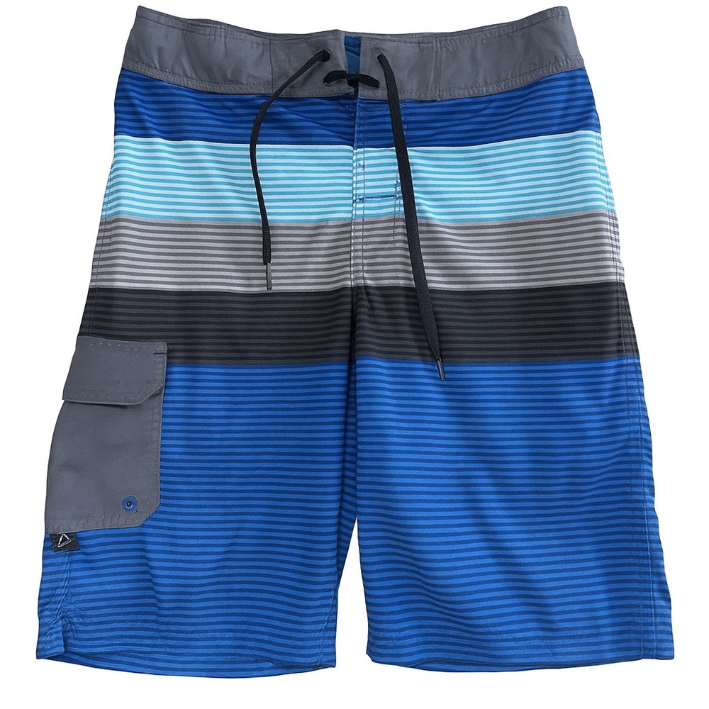 Art Class Size Youth 14 Blue and Gray Board Shorts with Stripes